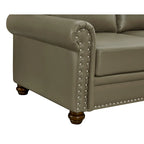 3-pieces Mid-Century Modern Faux Leather Sofa Set with Storage, 1+2+3 Seater