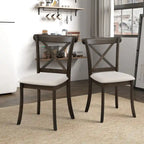 Wooden X Back Dining Chairs Set of 2