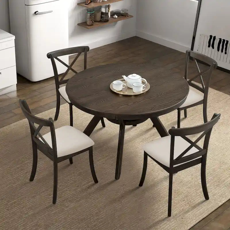 Wooden X Back Dining Chairs Set of 2