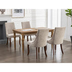 2-Piece Armless Dining Chairs Set with High Back, Upholstered Kitchen Accent Chairs with Curved Solid Wood Legs