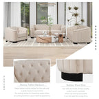64.3 Velvet Upholstered Loveseat Sofa,Modern Loveseat Sofa with Thick Removable Seat Cushion,2-Person Loveseat Sofa Couch