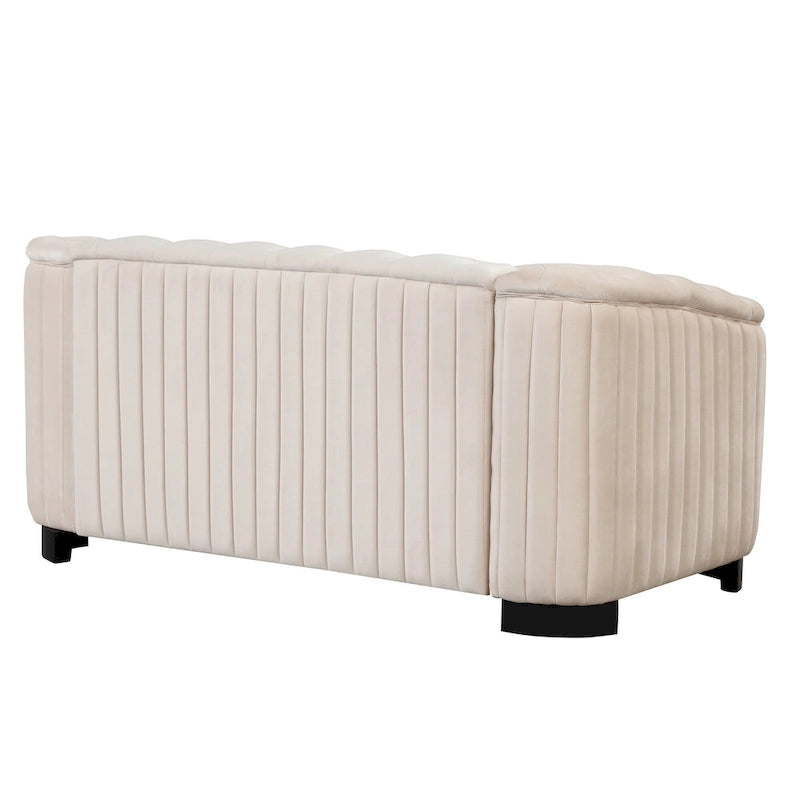 64.3 Velvet Upholstered Loveseat Sofa,Modern Loveseat Sofa with Thick Removable Seat Cushion,2-Person Loveseat Sofa Couch
