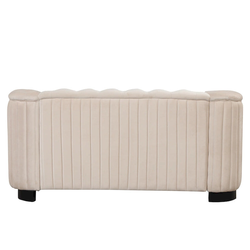 64.3 Velvet Upholstered Loveseat Sofa,Modern Loveseat Sofa with Thick Removable Seat Cushion,2-Person Loveseat Sofa Couch