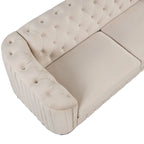 64.3 Velvet Upholstered Loveseat Sofa,Modern Loveseat Sofa with Thick Removable Seat Cushion,2-Person Loveseat Sofa Couch