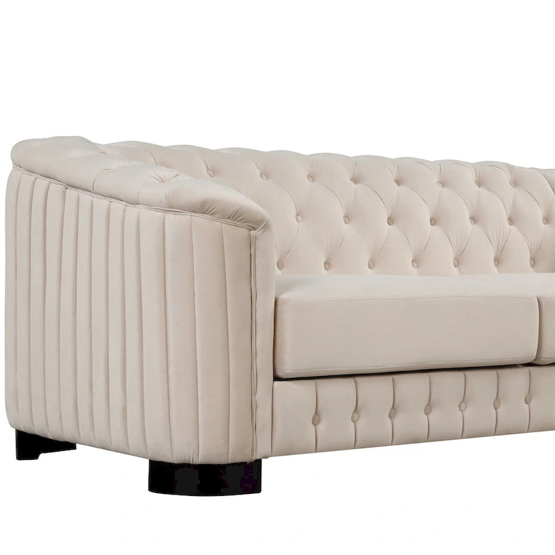 64.3 Velvet Upholstered Loveseat Sofa,Modern Loveseat Sofa with Thick Removable Seat Cushion,2-Person Loveseat Sofa Couch