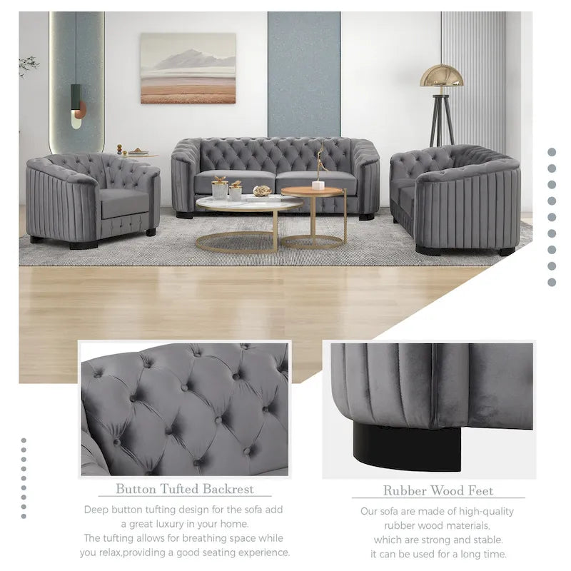 64.3 Velvet Upholstered Loveseat Sofa,Modern Loveseat Sofa with Thick Removable Seat Cushion,2-Person Loveseat Sofa Couch