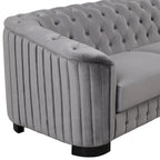 64.3 Velvet Upholstered Loveseat Sofa,Modern Loveseat Sofa with Thick Removable Seat Cushion,2-Person Loveseat Sofa Couch