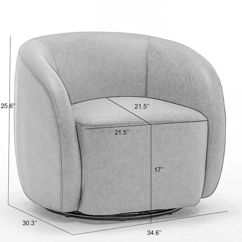 SEYNAR Modern Glam Velvet Upholstered 360 Degree Swivel Accent Armchair