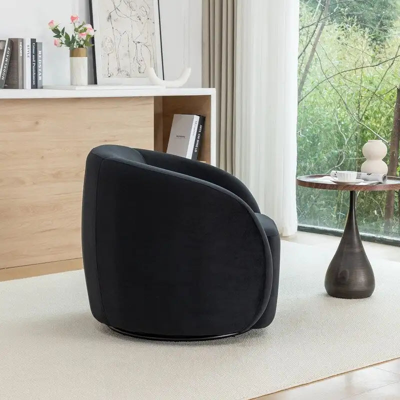 SEYNAR Modern Glam Velvet Upholstered 360 Degree Swivel Accent Armchair