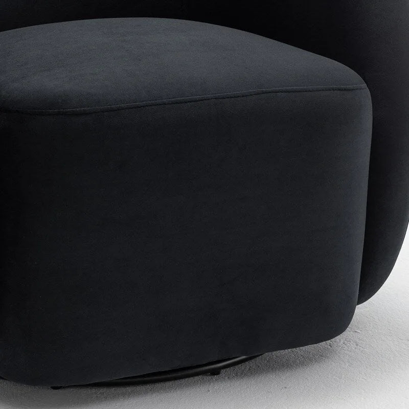 SEYNAR Modern Glam Velvet Upholstered 360 Degree Swivel Accent Armchair