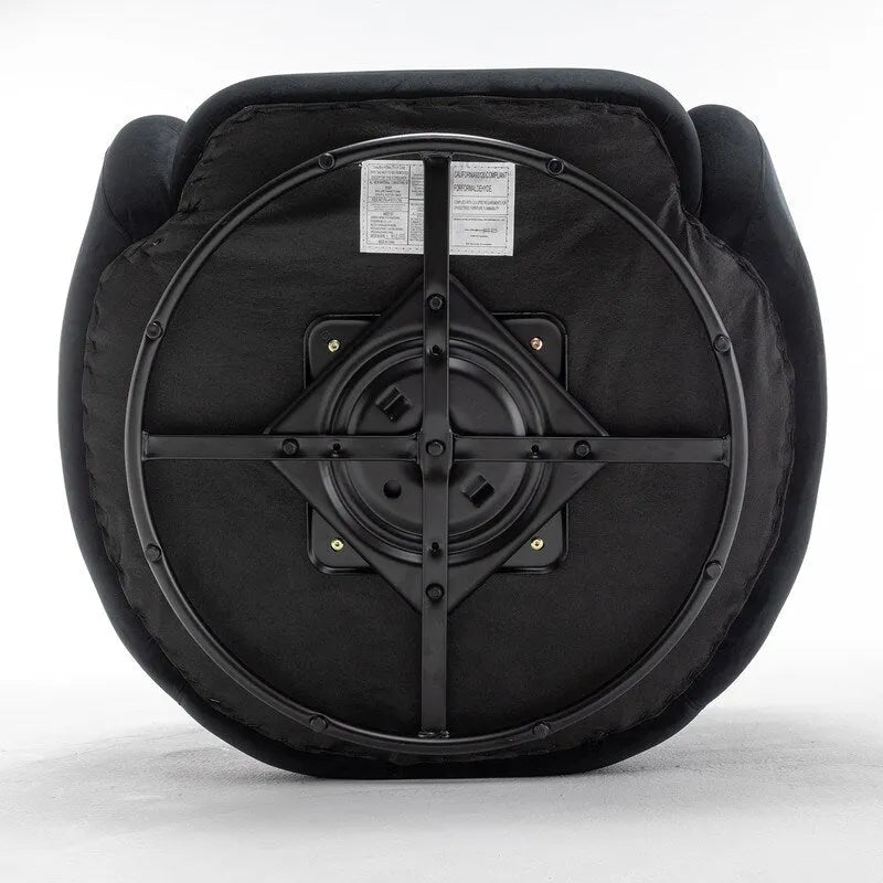 SEYNAR Modern Glam Velvet Upholstered 360 Degree Swivel Accent Armchair