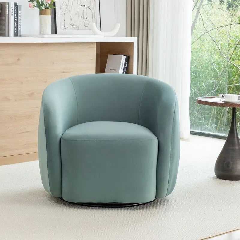 SEYNAR Modern Glam Velvet Upholstered 360 Degree Swivel Accent Armchair