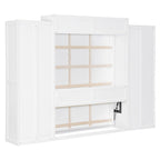 Murphy Bed Wall Bed with Wardrobe, Drawers, LED Light and Desk