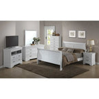 Wooden Sleigh Full Platform Bed - 90 - White