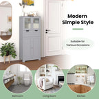 Costway Bathroom Floor Storage Cabinet Kitchen Cupboard with 2 Drawers