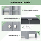 Costway Bathroom Floor Storage Cabinet Kitchen Cupboard with 2 Drawers