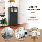 Costway Bathroom Floor Storage Cabinet Kitchen Cupboard with 2 Drawers
