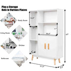 Costway Floor Storage Cabinet Free Standing Wooden Display Bookcase