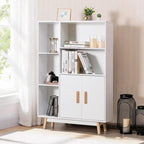 Costway Floor Storage Cabinet Free Standing Wooden Display Bookcase
