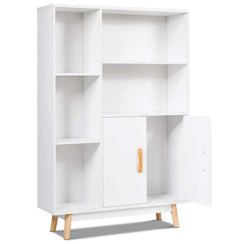 Costway Floor Storage Cabinet Free Standing Wooden Display Bookcase