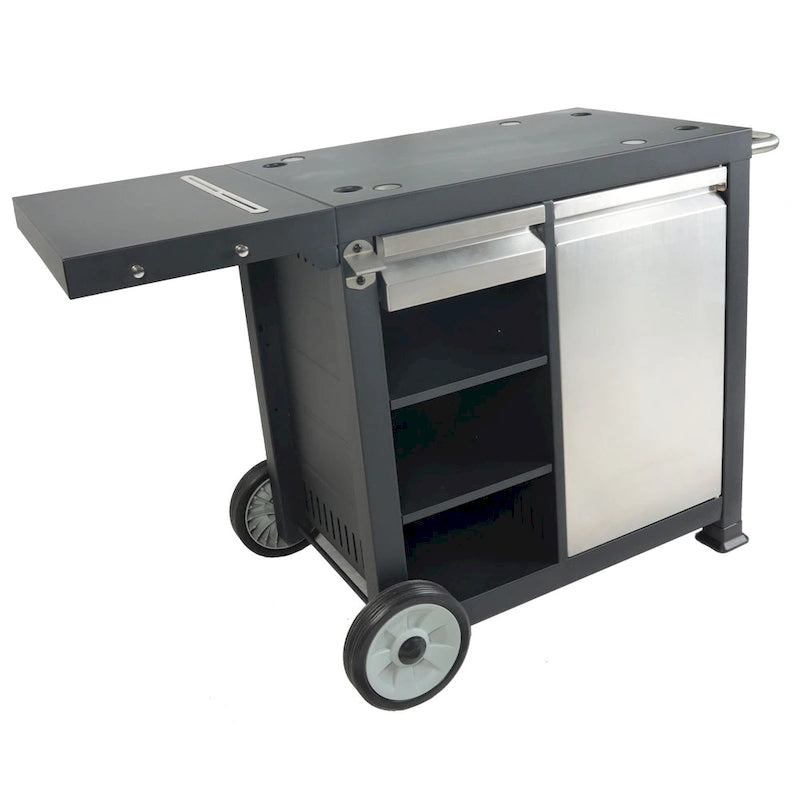 Razor Universal Rolling Prep Cart for Portable Outdoor Griddle and Grills, Black - 52.8