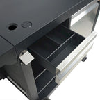 Razor Universal Rolling Prep Cart for Portable Outdoor Griddle and Grills, Black - 52.8
