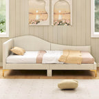 Costway Twin/Full Size Upholstered Daybed Rivet-Tufted Platform Bed