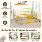 Costway Twin Size Metal Daybed with Trundle Space-Saving Sofa Bed