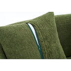 98.4 Chenille L-Shaped 3-Seater Sofa with Chaise Lounge and 4 Pillows