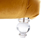 Velvet Tufted Chaise Lounge Chair Ergonomic S Shape Recliner with Pillow, Nailhead Trim and Acrylic Legs for Indoor Use