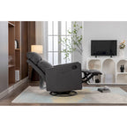 Cotton Linen Fabric Swivel Rocking Chair Glider Rocker Recliner Nursery Chair with Adjustable Back and Footrest