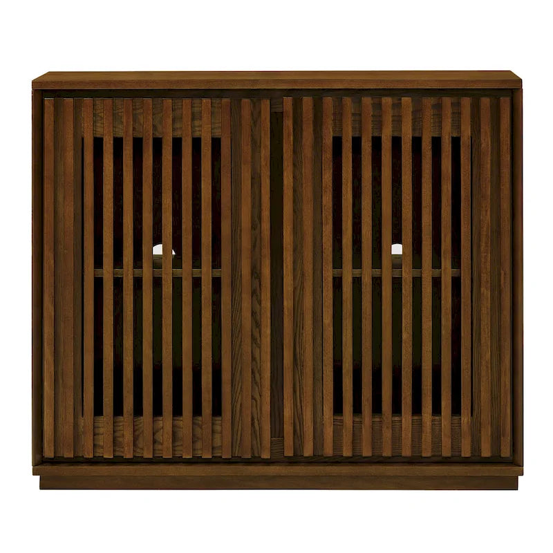 Modern Fluted Hollowed Out Sideboard Cabinet with 2 Outlet Holes, Buffet Cabinet with Storage, Storage Cabinet for Living Room
