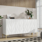 60 Press-to-Open Design Sideboard Buffet Cabinet with 4 Doors