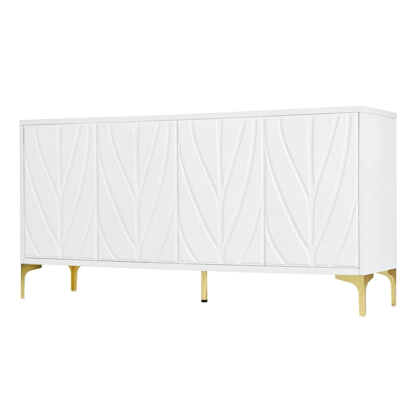 60 Press-to-Open Design Sideboard Buffet Cabinet with 4 Doors