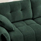 78.7 Chenille 2-Seater Sofa with Ottoman, Minimalist Design and High-Resilience Cushions