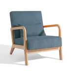 25 W Mid Century Upholstered Wood Accent Chair with Pillow