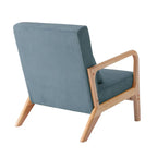 25 W Mid Century Upholstered Wood Accent Chair with Pillow