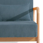 25 W Mid Century Upholstered Wood Accent Chair with Pillow