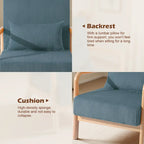 25 W Mid Century Upholstered Wood Accent Chair with Pillow