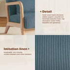25 W Mid Century Upholstered Wood Accent Chair with Pillow