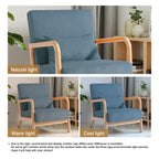 25 W Mid Century Upholstered Wood Accent Chair with Pillow