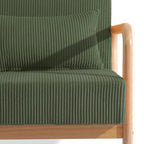 25 W Mid Century Upholstered Wood Accent Chair with Pillow