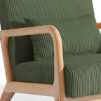 25 W Mid Century Upholstered Wood Accent Chair with Pillow