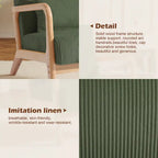 25 W Mid Century Upholstered Wood Accent Chair with Pillow