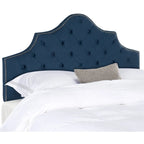 SAFAVIEH Brianna Taupe Linen Upholstered Tufted Headboard - Silver Nailhead (Queen)