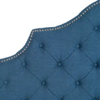 SAFAVIEH Brianna Taupe Linen Upholstered Tufted Headboard - Silver Nailhead (Queen)
