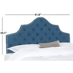 SAFAVIEH Brianna Taupe Linen Upholstered Tufted Headboard - Silver Nailhead (Queen)