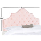 SAFAVIEH Brianna Taupe Linen Upholstered Tufted Headboard - Silver Nailhead (Queen)
