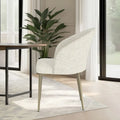 Geru Dining Side Chair Set of 2, Padded Curved Back Contemporary White