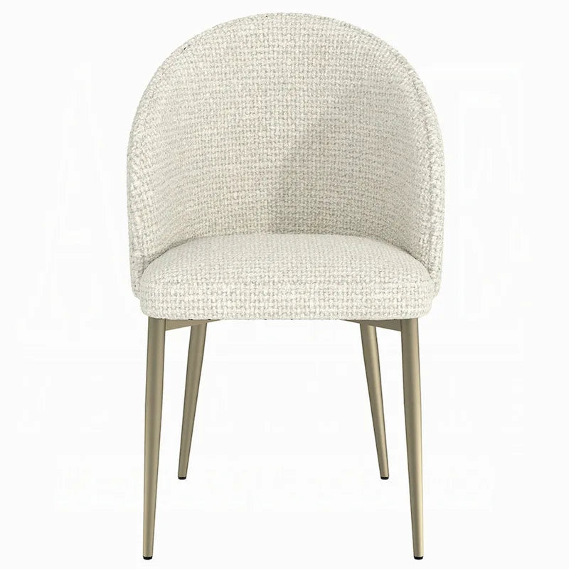 Geru Dining Side Chair Set of 2, Padded Curved Back Contemporary White